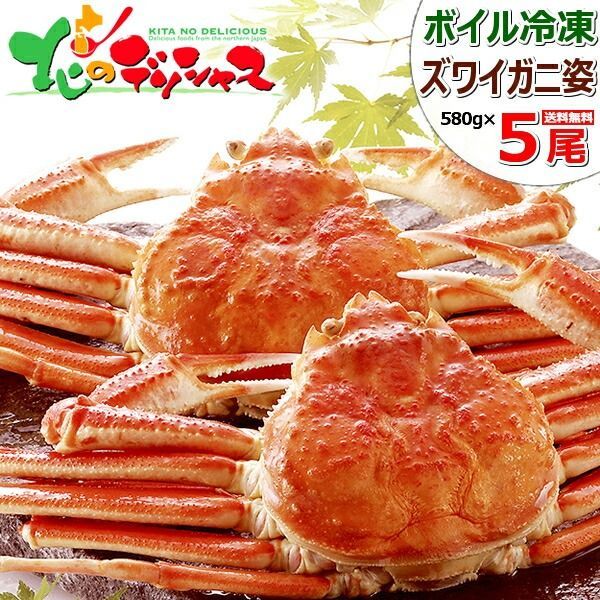 カニ ズワイガニ 5尾 姿 580g×5尾 ボイル済み 冷凍 かに 蟹 ずわい蟹 ズワイ蟹 カニみそ ボイル ギフト 贈り物 お祝い 内祝い プレゼント ご家庭用 お歳暮 年越し 年末年始 お正月 北海道 グルメ お取り寄せ