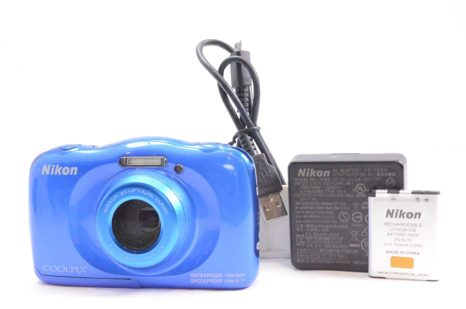 並品 Nikon ニコン COOLPIX W100 ブルー 防水デジタルカメラ