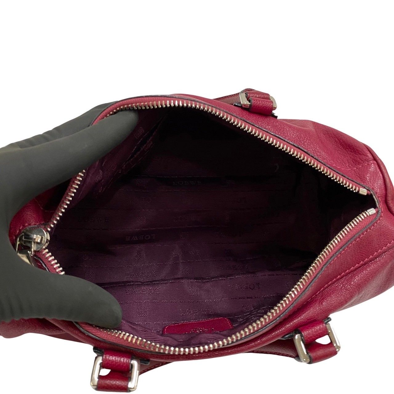 極 美品 LOEWE ロエベ アメ アナグラム ロゴ レザー 本革 2way