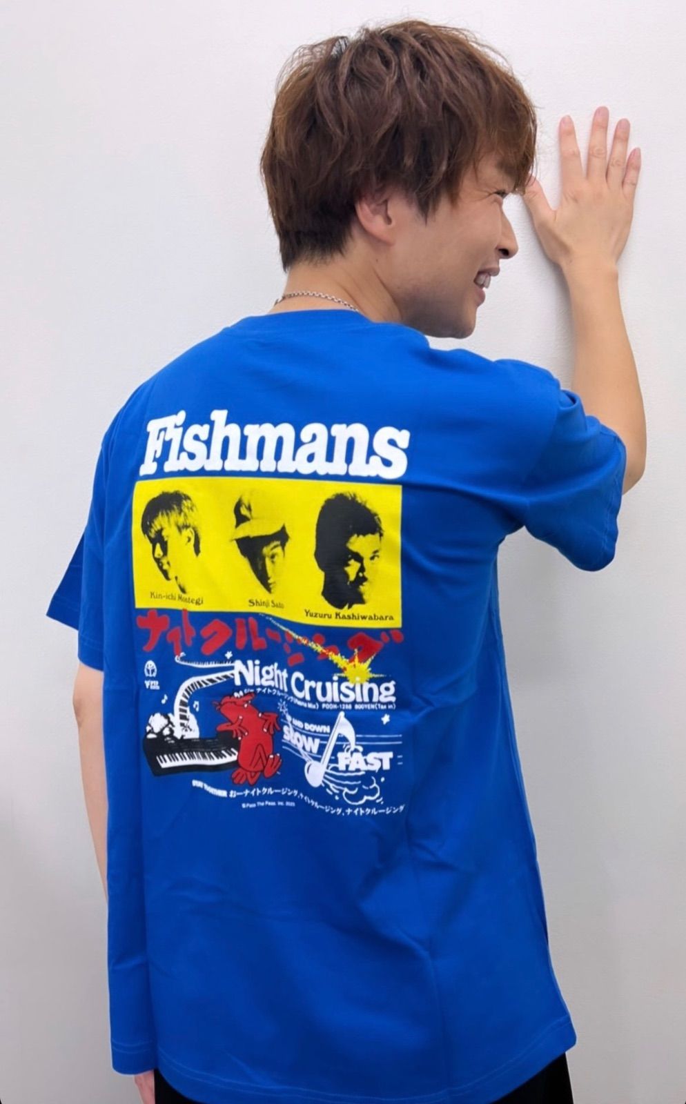 【'97当時物】 fishmans フィッシュマンズ Tシャツ ネイビー M PASS THE PEAS Fishmans Tee Blue フィッシュマンズ|mercariメルカリ