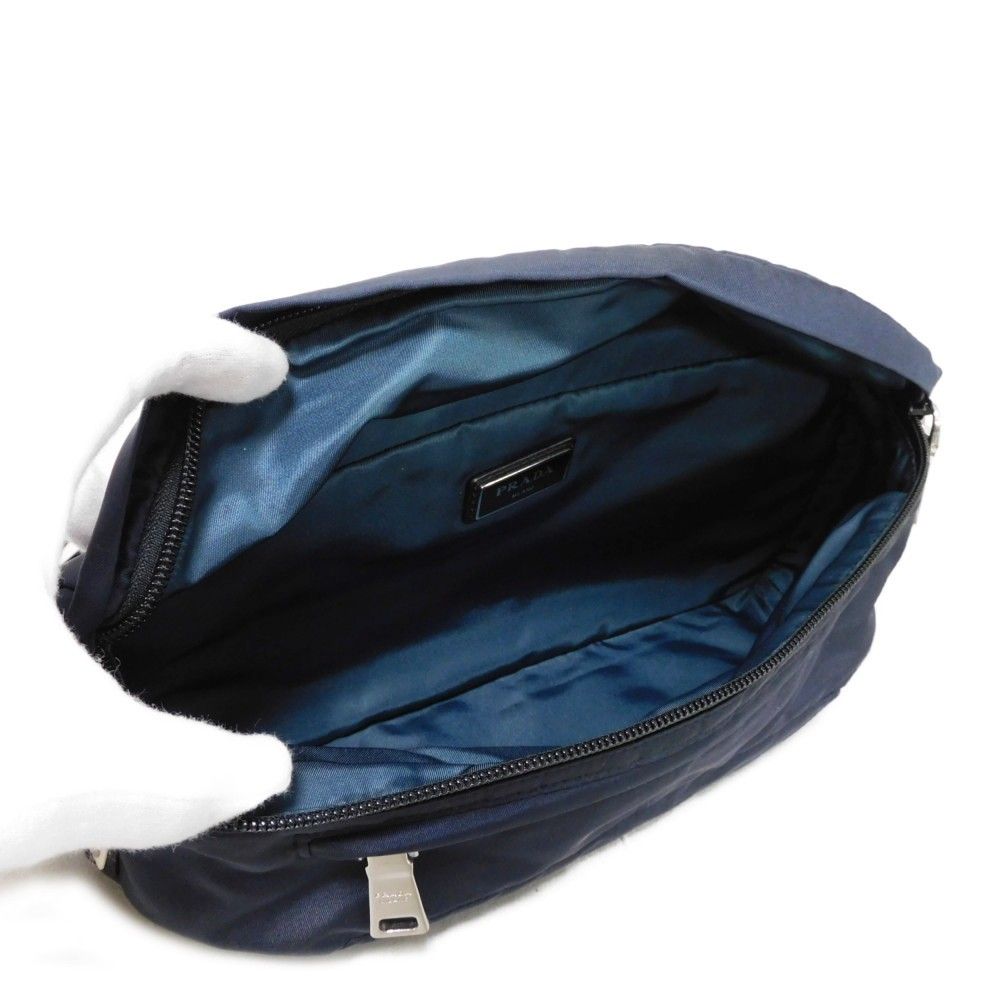 プラダ ボディバッグ ウエストバッグ テスート ナイロン ロゴ ブラック PRADA - 良品 PRADA プラダ 三角ロゴ ロゴ金具 ナイロン