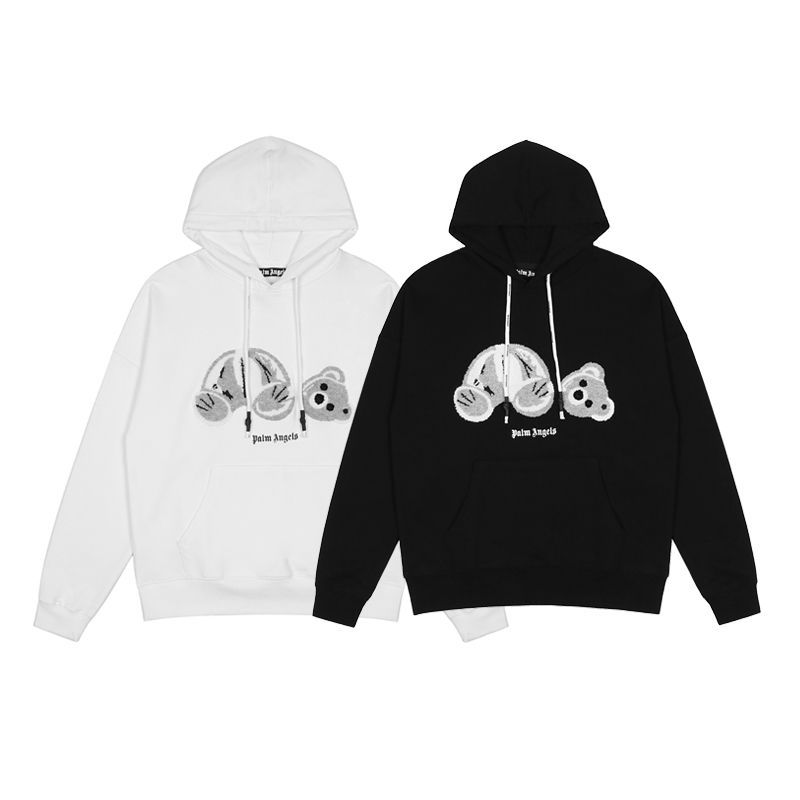 PALM ANGELS ブロークンベア タオル刺繍パーカー スウェットシャツ