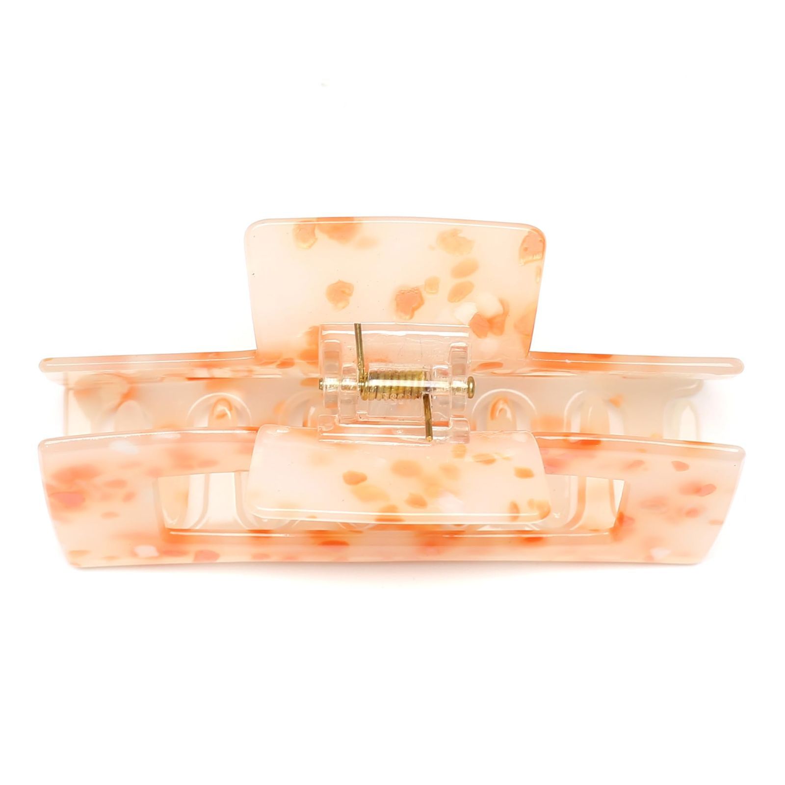 ヘア 大人 バンズクリップ おしゃれ クリップ 韓国 髪留め レディース ヘアクリップ オレンジ 1本 10 5 cm 大きめ Orange QinGoo