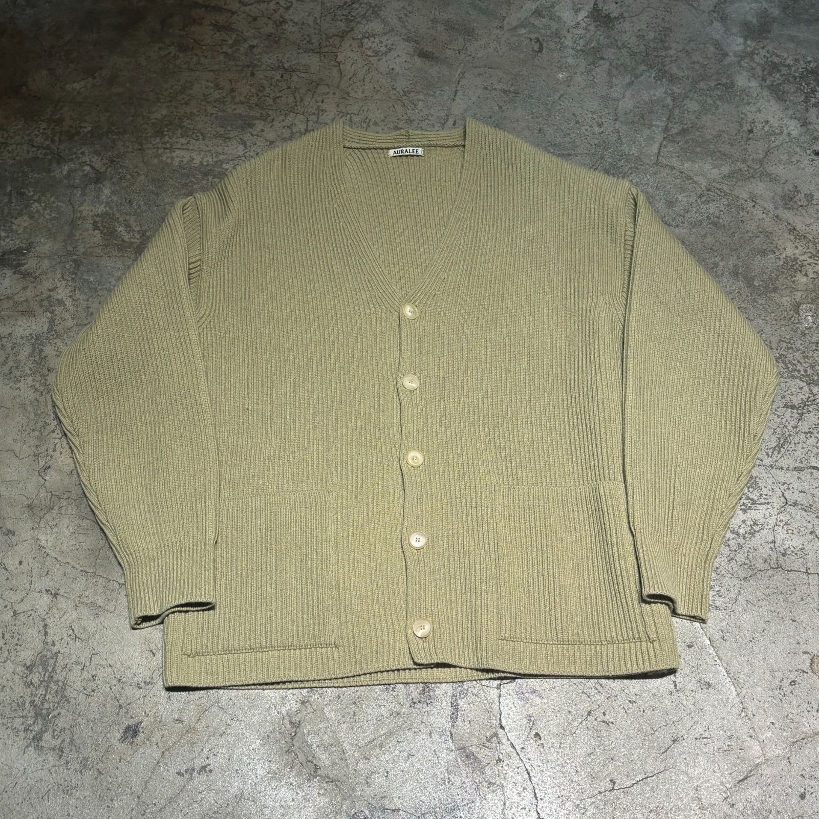 AURALEE オーラリー 22AW SUPER FINE WOOL RIB KNIT BIG CARDIGAN ウールカーディガン SIZE.3  A22AC01RK【表参道t】 - 【新品本物】