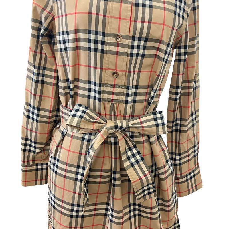 Burberry ノバチェック　長袖ワンピース　バイカラー バーバリー BURBERRY 美品 22AW ノバチェック ワンピース