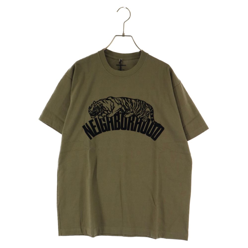 NEIGHBORHOOD (ネイバーフッド) 22AW NH3 S/S CO TEE フロントプリント クルーネック半袖Tシャツ オリーブ カーキ  222PCNH-ST03