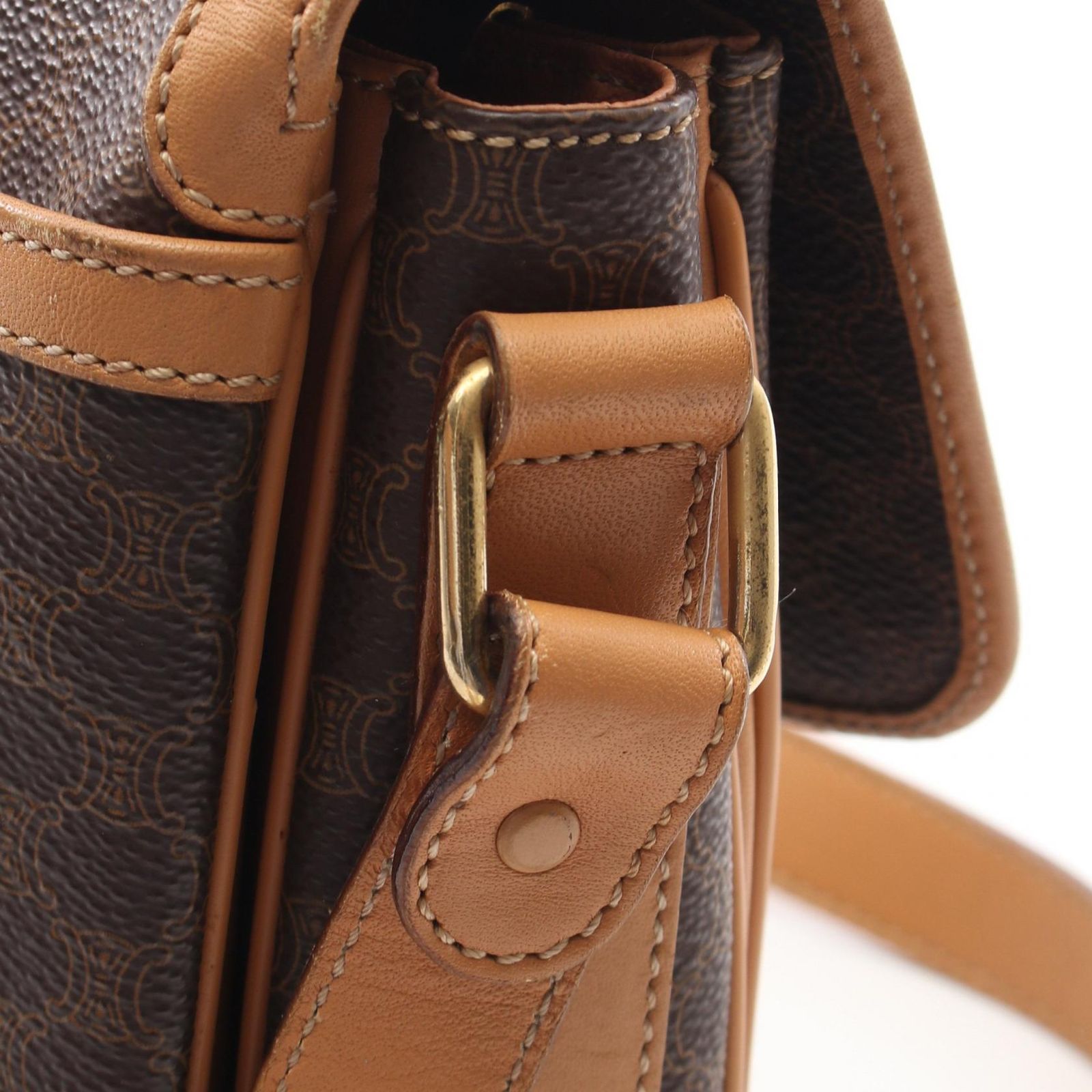 セリーヌ CELINE ショルダーバッグ マカダム ダークブラウン
