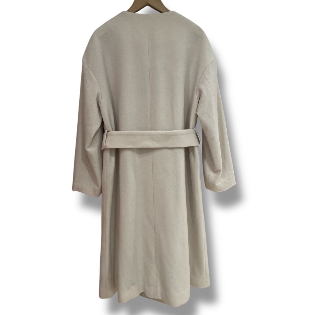 anatelier アナトリエ メルトンノー ロングコート 528-97420 ノー ロングコート 美シルエット 女性らしい 上質 オフホワイト サイズ38 レディース 冬 ゴーゴー古着セントラルパーク名古屋店NO.1235