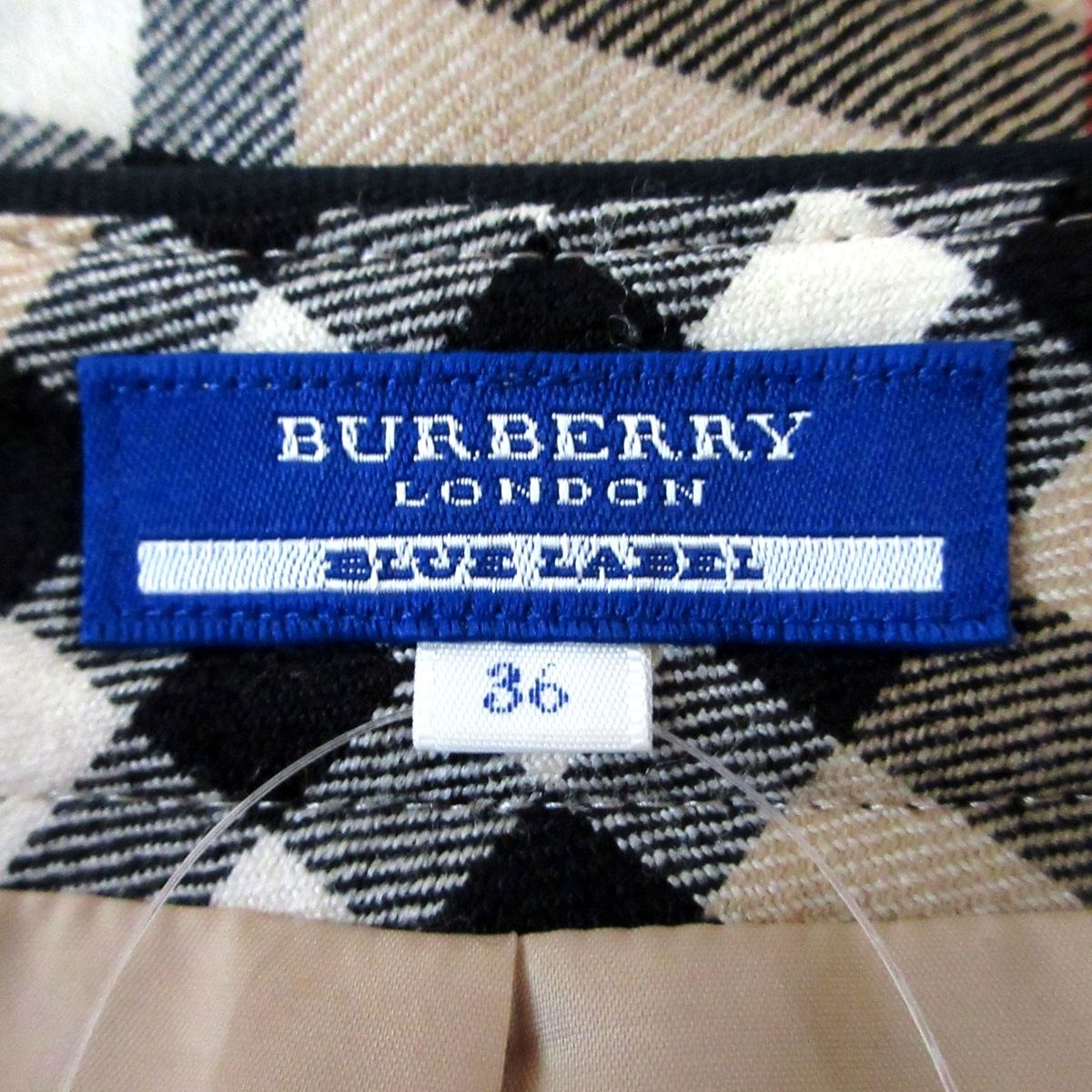 Burberry Blue Label(バーバリーブルーレーベル) ワンピース サイズ36 S レディース ライトブラウン×黒×マルチ チェック柄/ ノースリーブ - メルカリ