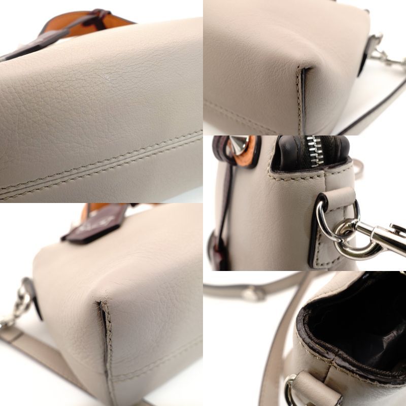 フェンディ FENDI バイザウェイ ミニ ハンドバッグ レザー ベージュ×オレンジ 2way クロスボディ 7-8-141 DECORATOM_COM_BR