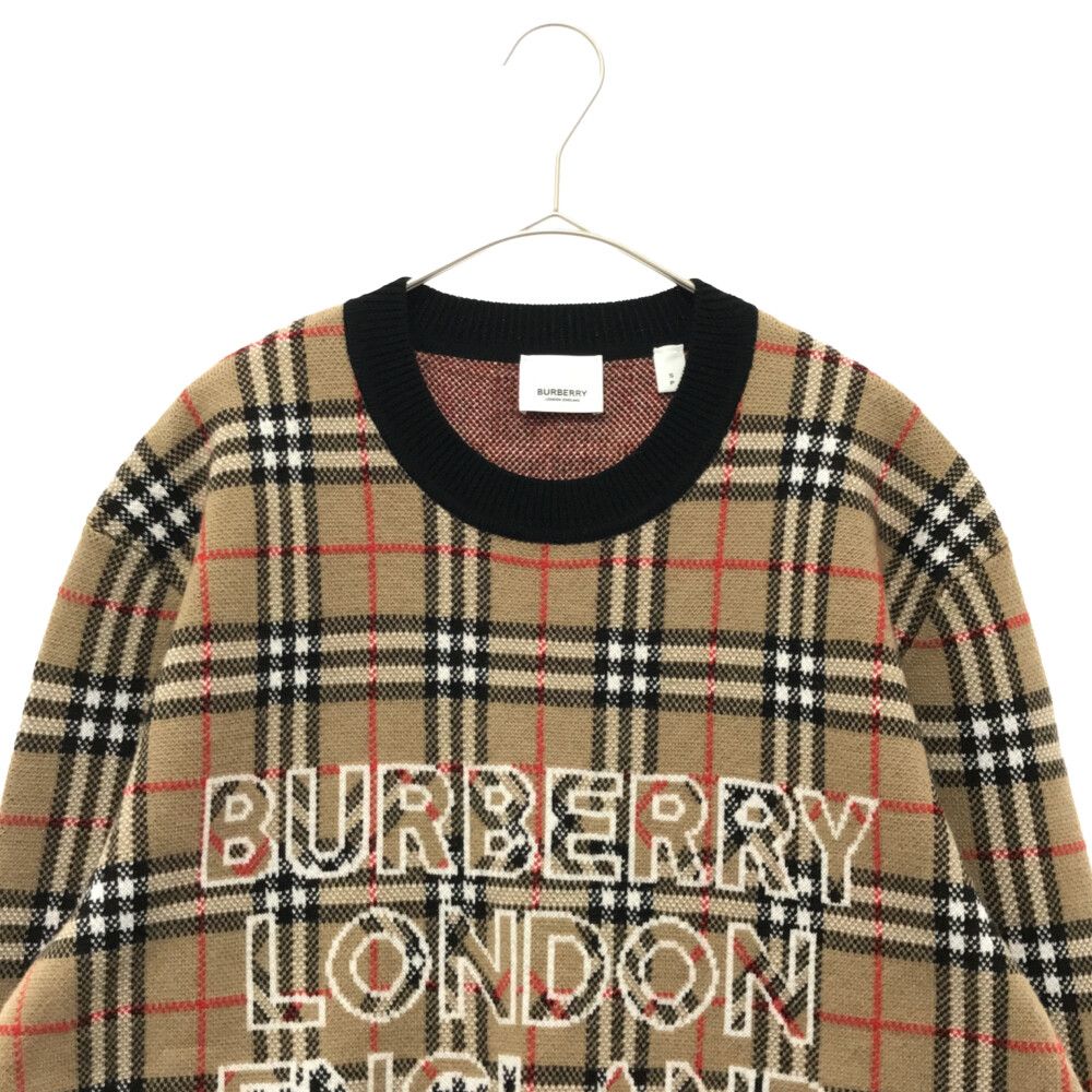 BURBERRY (バーバリー) Vintage Check Crewneck Logo Sweater