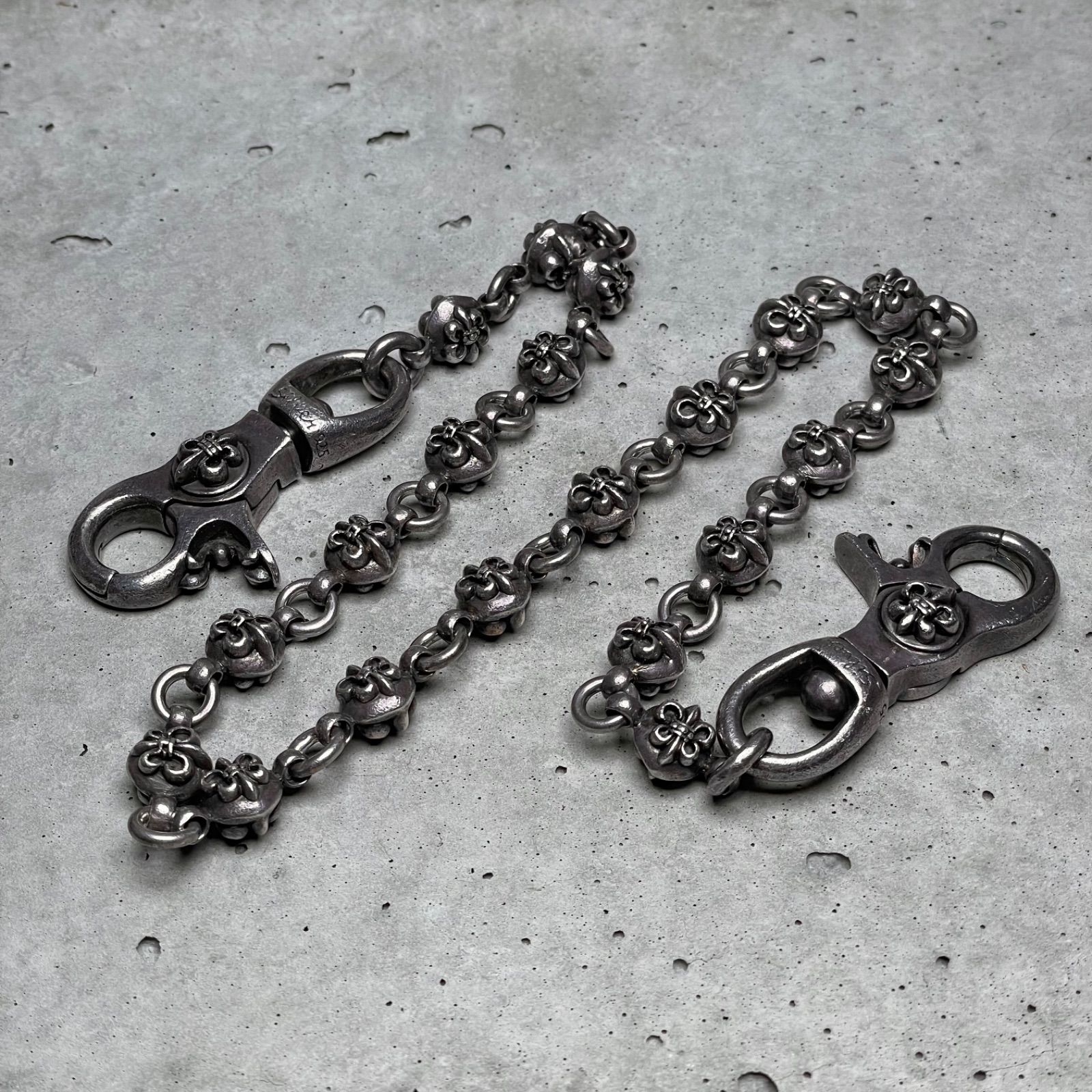 ステンレス クロスボール ウォレットチェーン スカル フック