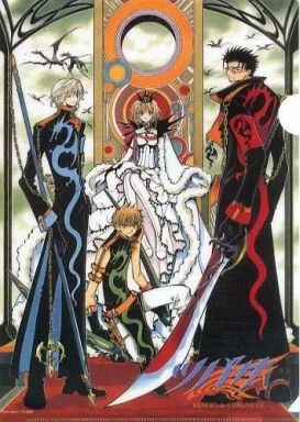 中古】クリアファイル サクラ＆小狼＆ファイ＆黒鋼 A4クリア