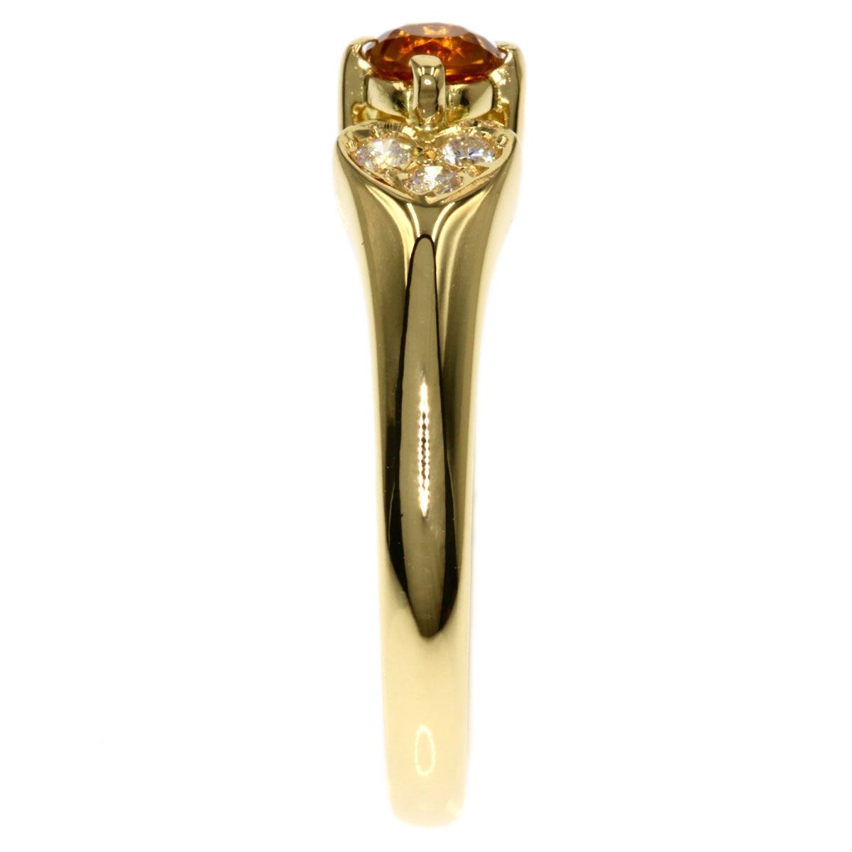 MIKIMOTO ミキモト シトリン ダイヤモンド ハートモチーフ リング  