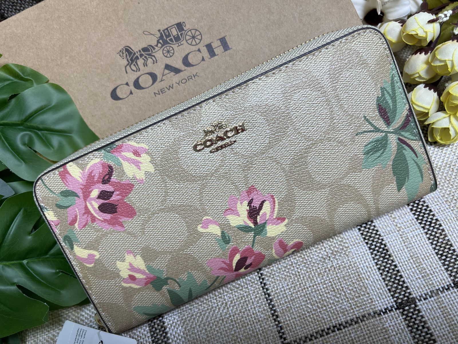 コーチ COACH 財布 長財布 シグネチャー フローラル リリィ プリント