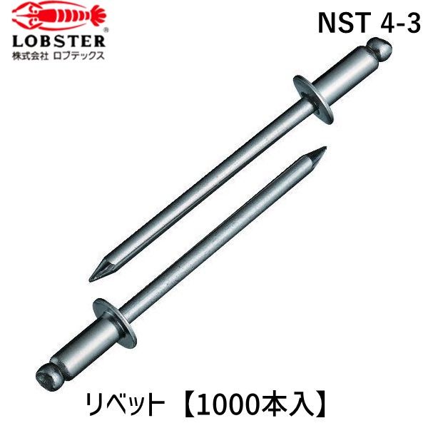 7営業日以内発送 ロブテックス NST 4-3 ブラインドリベット ステンレス ステンレス製 ４－３ １０００本入 箱入 NST43 沖縄離島販売不可