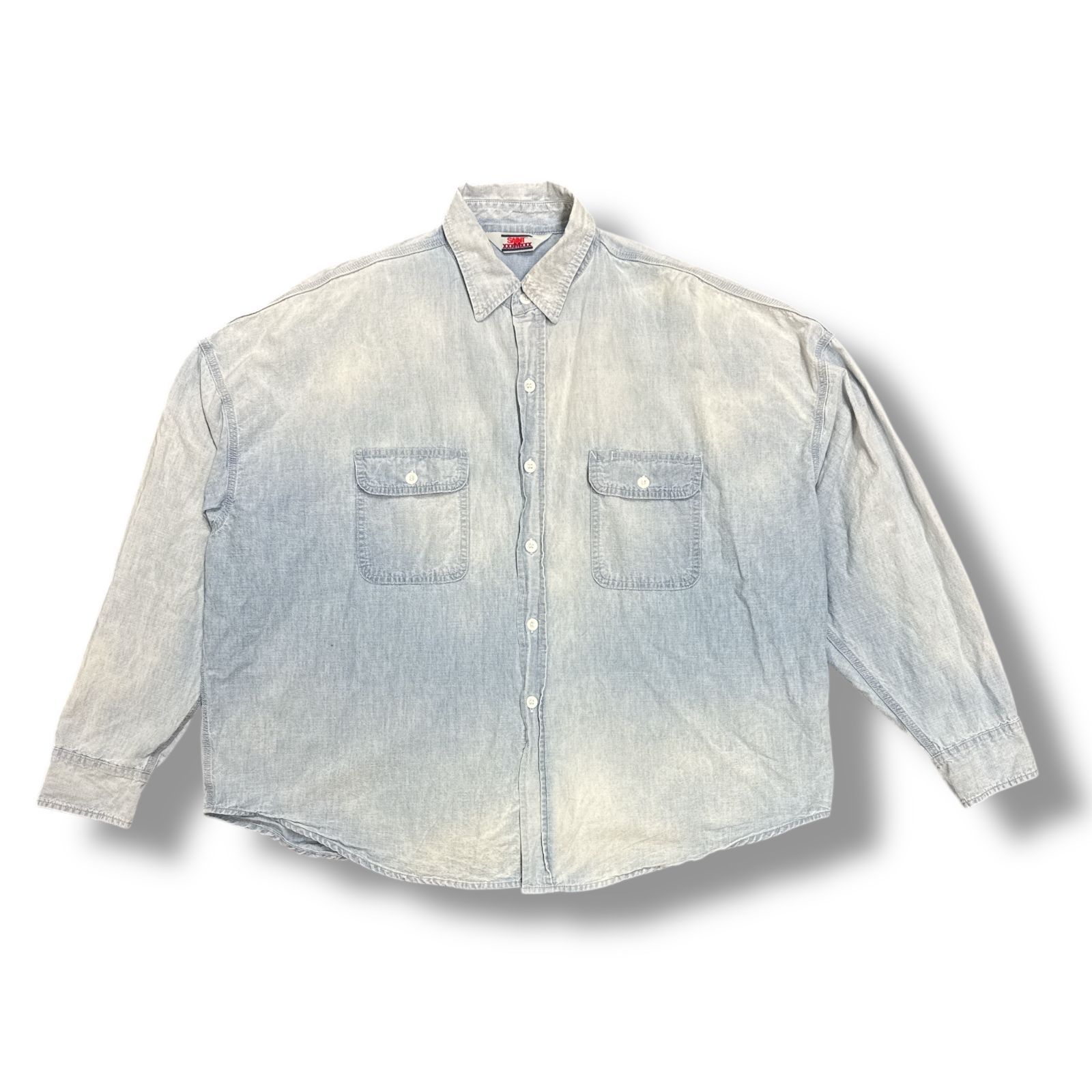 参考上代62700円 SAINT MICHAEL 24AW SHIRT デニムシャツ セントマイケル SM-YS1-0000-026 インディゴ L 90983A2