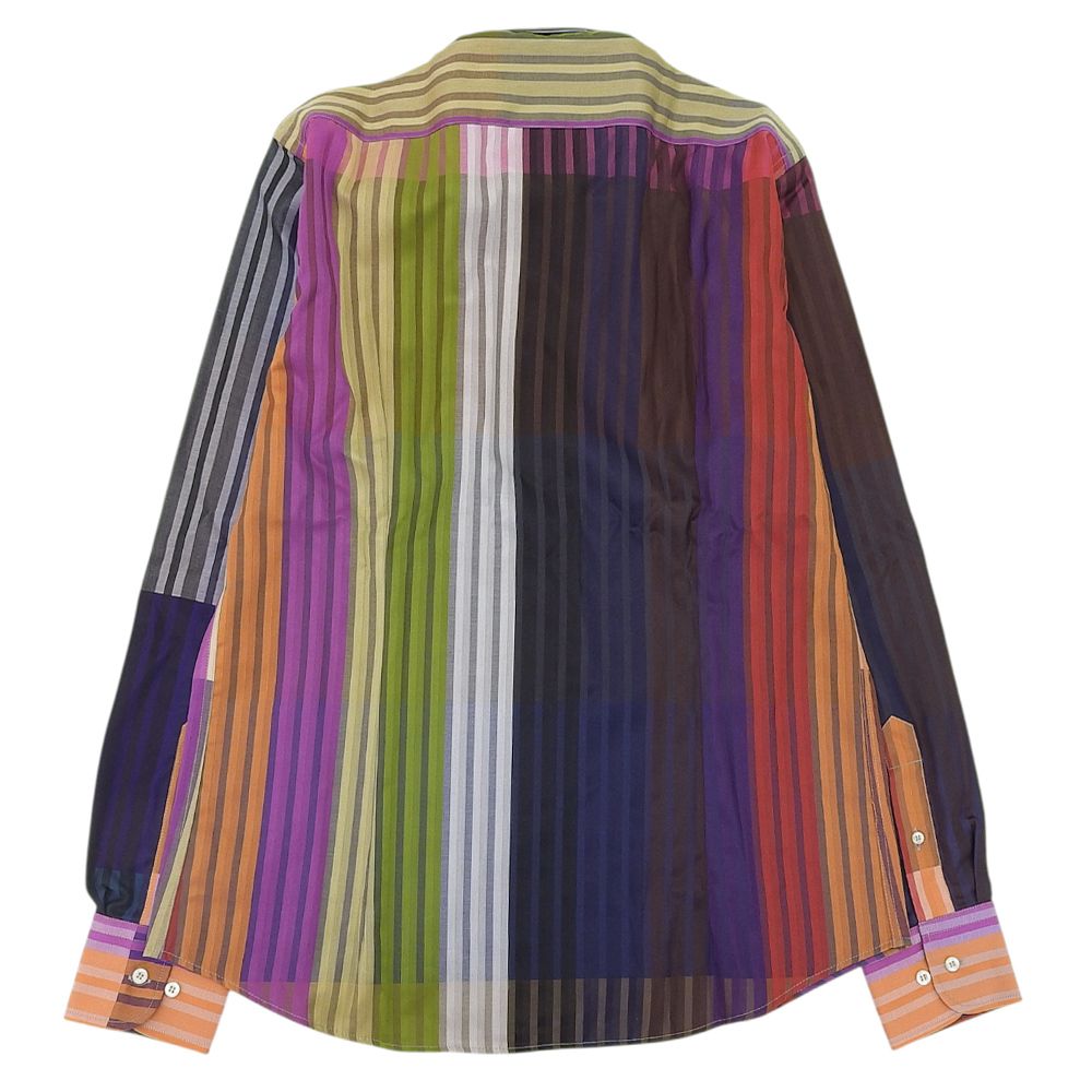 箱付未使用 エトロ ETRO 現行タグ マルチカラー ストライプ ボタン  