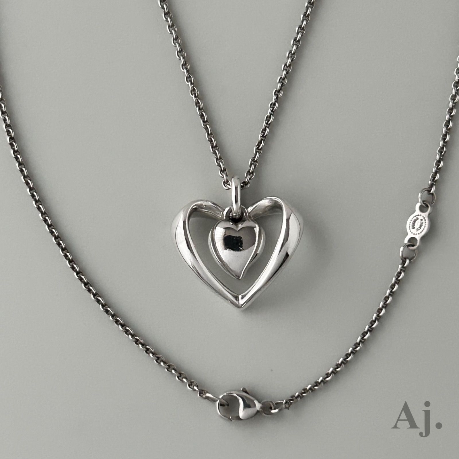  ジョージジェンセン ハート型　シルバー ネックレス Georg Jensen - ジョージジェンセン ハートバイハート