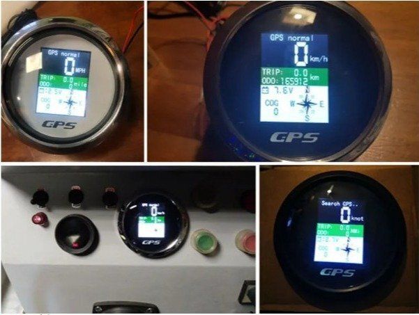 ボート用スピードメーター GPSアンテナ付 9-32Vの車両用 GPSアンテナ 防水ディスプレイ 走行距離計 調整 トラベルカウンタ