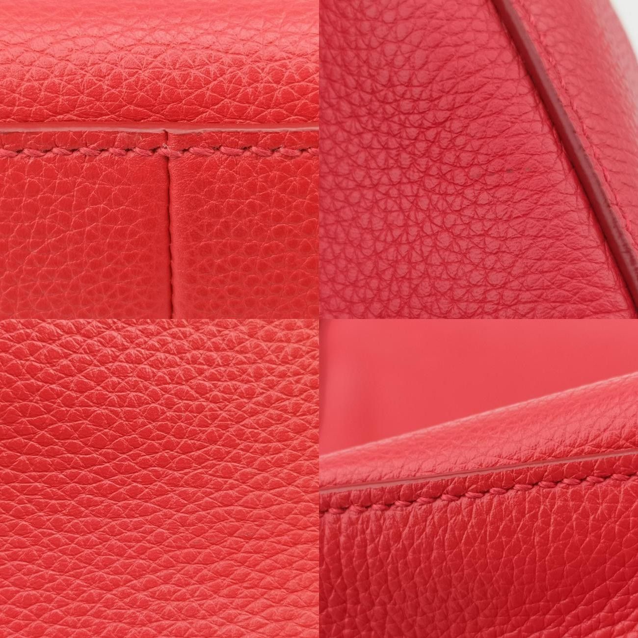 プラダPradaトライアングルロゴプレートレッドレザー1BC02314|T