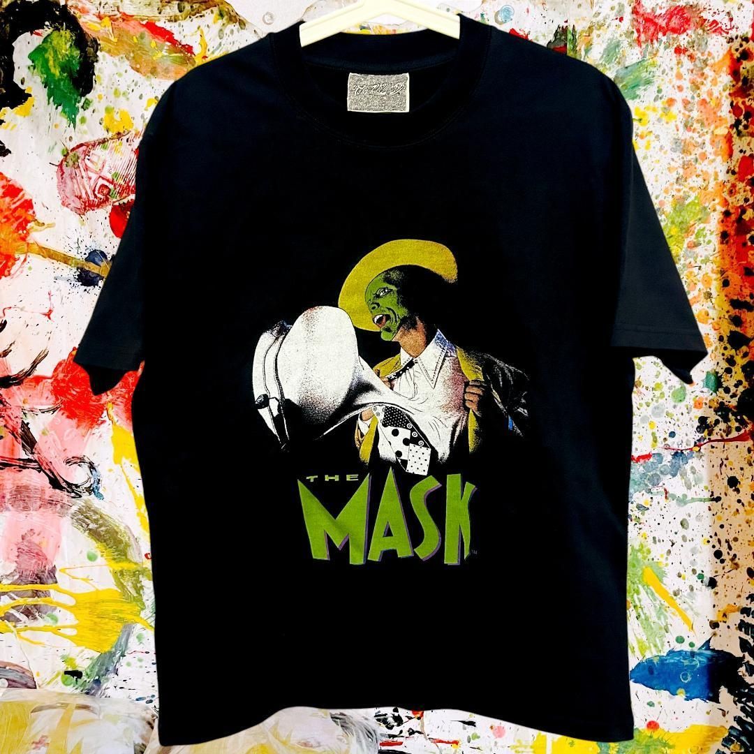 MASK 映画 リプリント Tシャツ 半袖 メンズ 新品 個性的 黒 新品 新品未使用 レトロ 個性的 奇抜 エモい バンドT カットソー 攻め 前衛的 ヴィンテージリプリント  古着 好き綿 男性 衣類 トップ