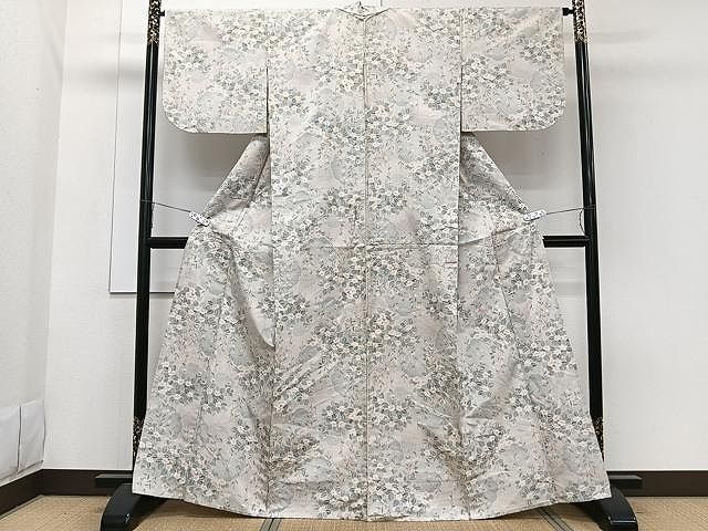 平和屋着物▽上質な紬 単衣 草花文 正絹 逸品 CAAW1342xi - メルカリ