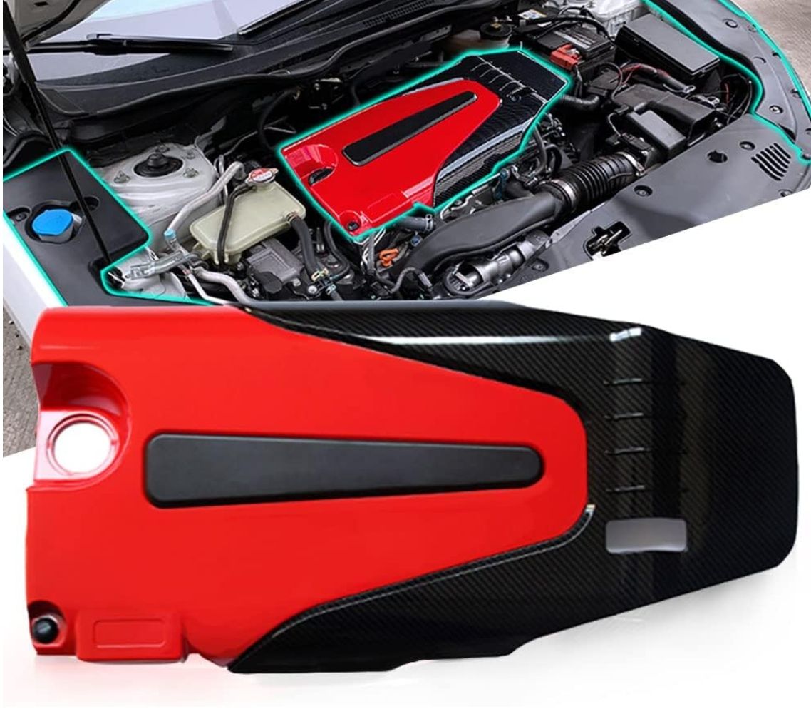 ホンダシビック用 エンジンカバー FK7 FC1 ボンネット フード ガーニッシュ カスタム 内装パーツ 断熱 耐久 ボルト止め