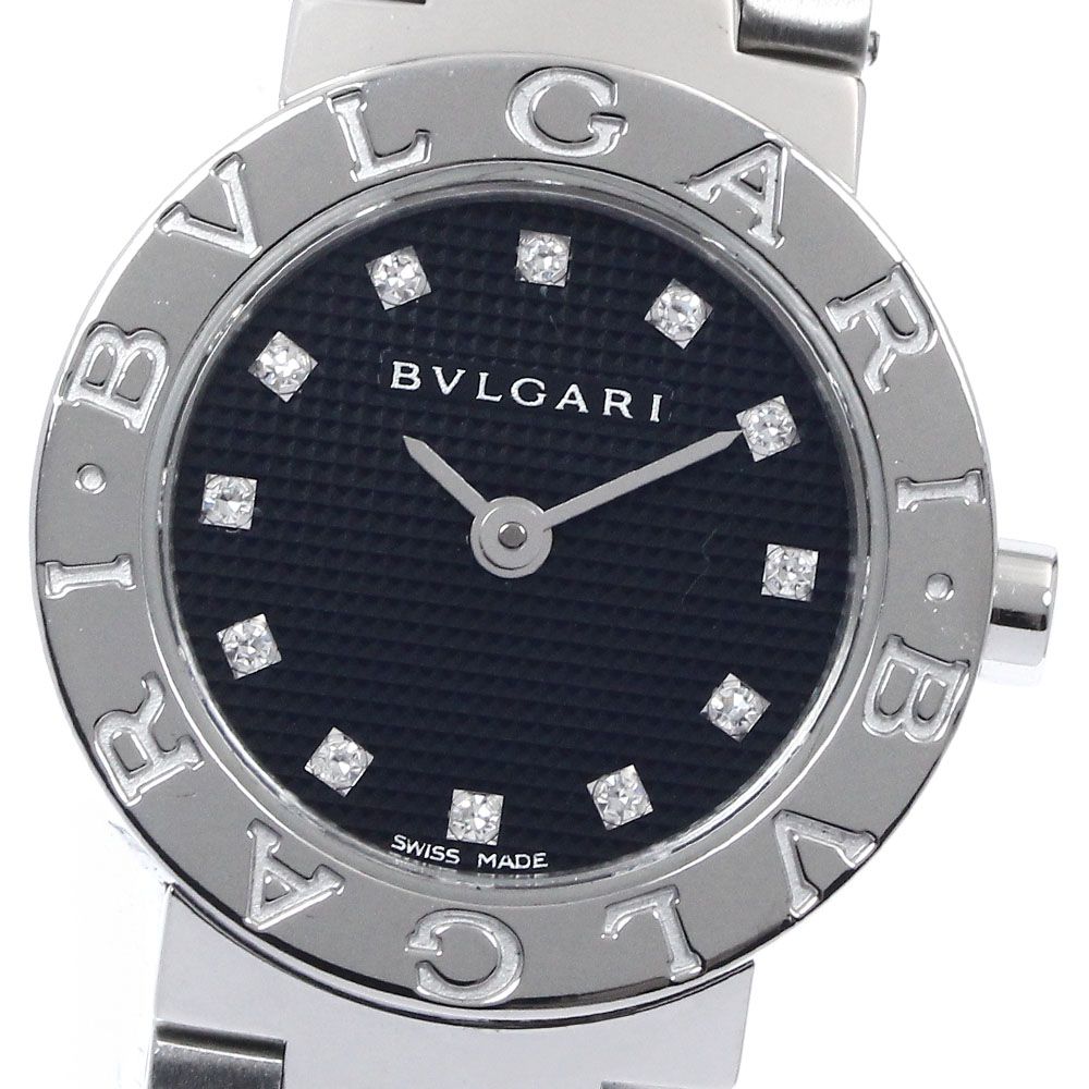 ブルガリ BB23SS 黒文字盤 12Pダイヤ BVLGARI ブルガリ ブルガリブルガリ 腕時計 BB23SS クオーツ