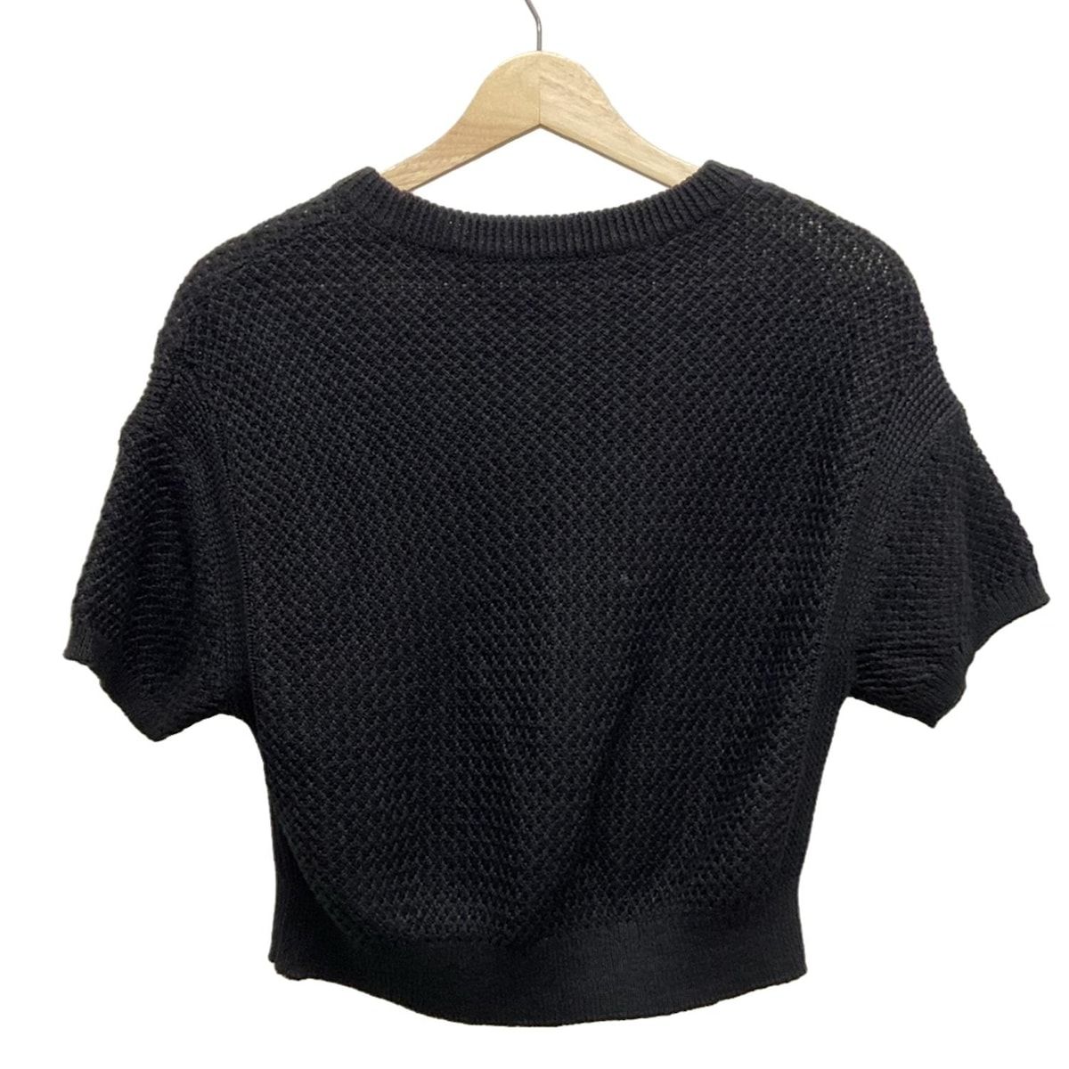 ハイブランドこそ本店で。 FOXEY フォクシー 半袖カットソー サイズ40 M レディース - 39676 黒 クルーネック 麻 新作激安通販中! 