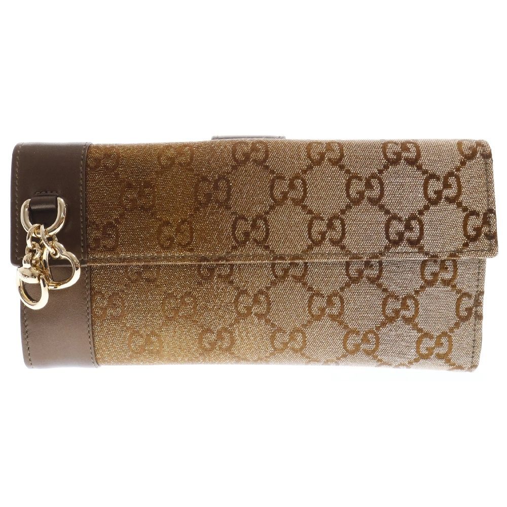 GUCCI グッチ GGキャンバス 二つ折り財布 ウォレット ブラウン