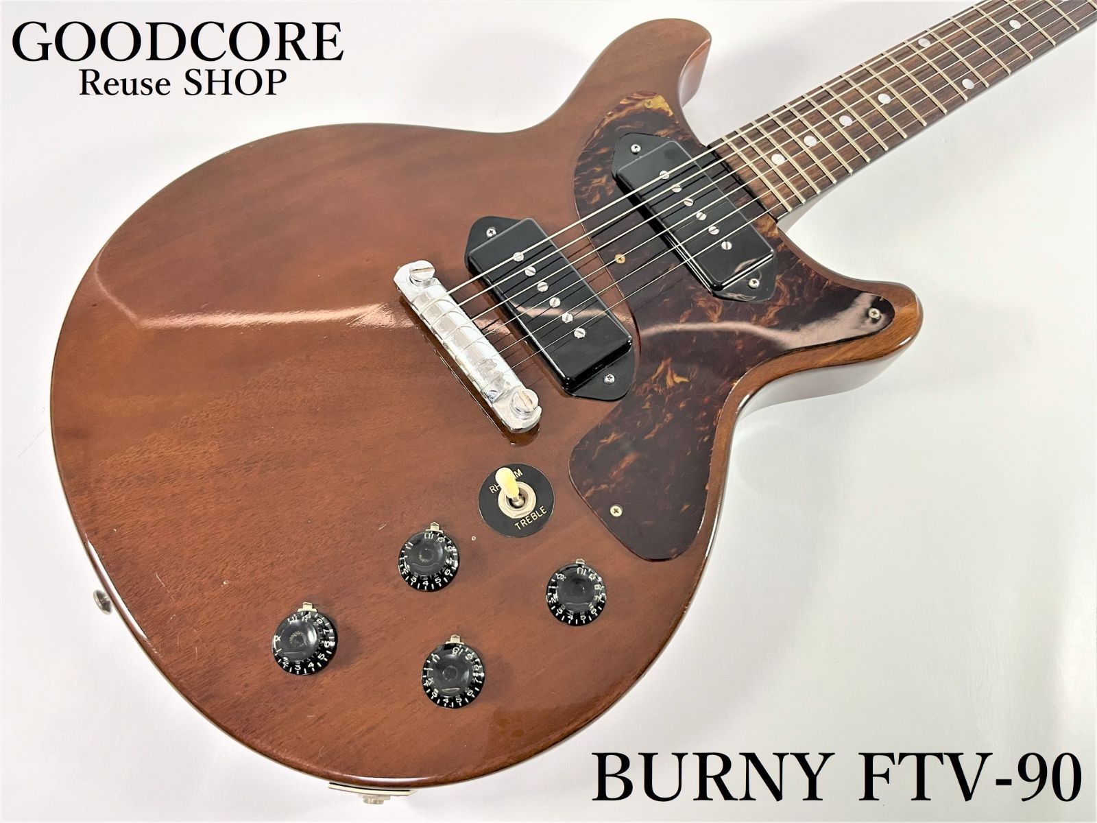 BURNY バー二ー FTV-90 レスポールジュニア ダブルカッタウェイ マホガニー エレキギター - メルカリ