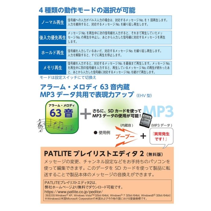 Patlite ホーン型ＭＰ３再生報知器