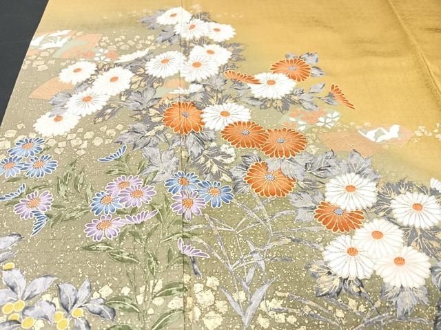 平和屋着物□訪問着 流水花文 暈し染め 金彩 正絹 逸品 CAAX9750xe