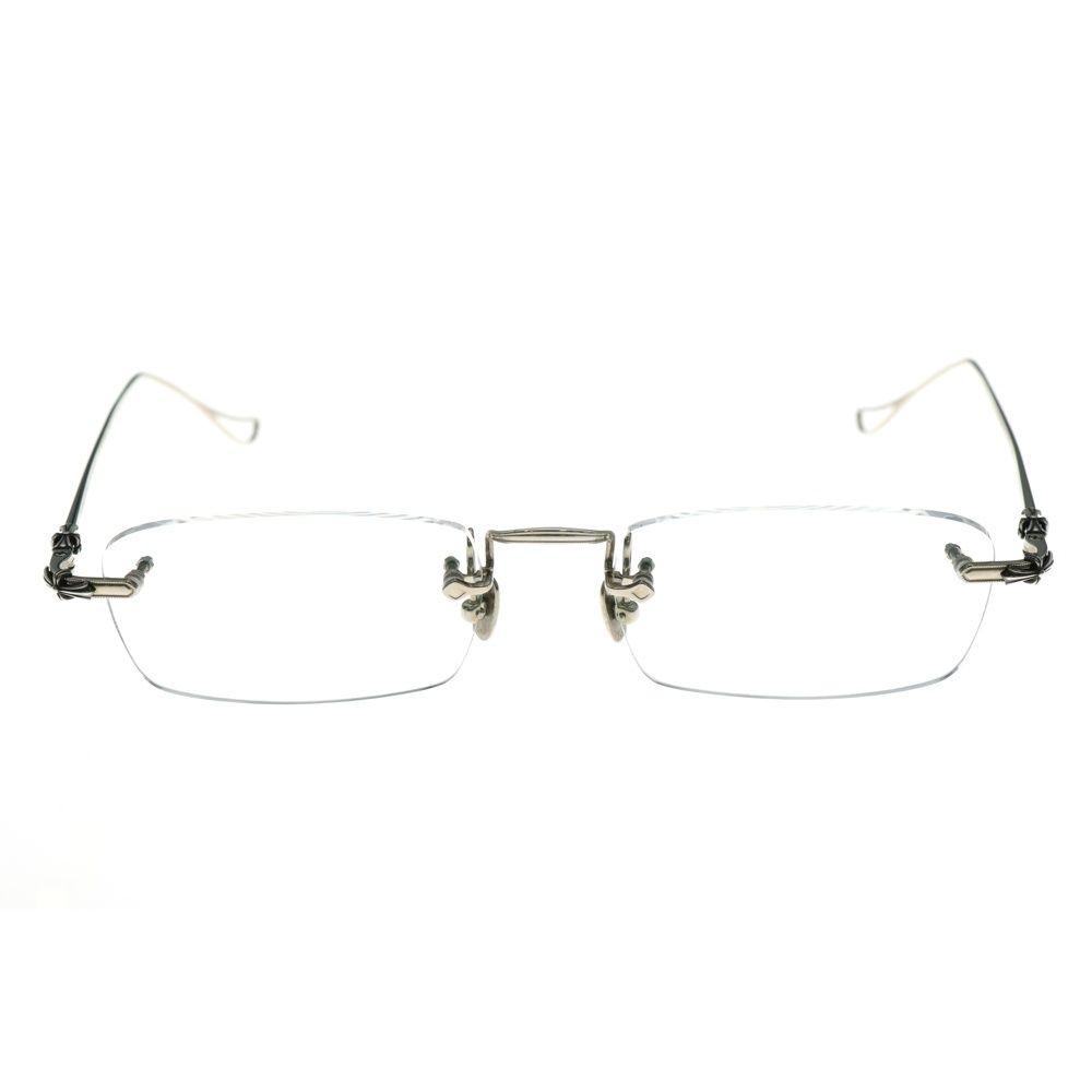 CHROME HEARTS クロムハーツ SINNERGASM2 CHクロステンプル リムレスアイウェア 眼鏡 シルバー