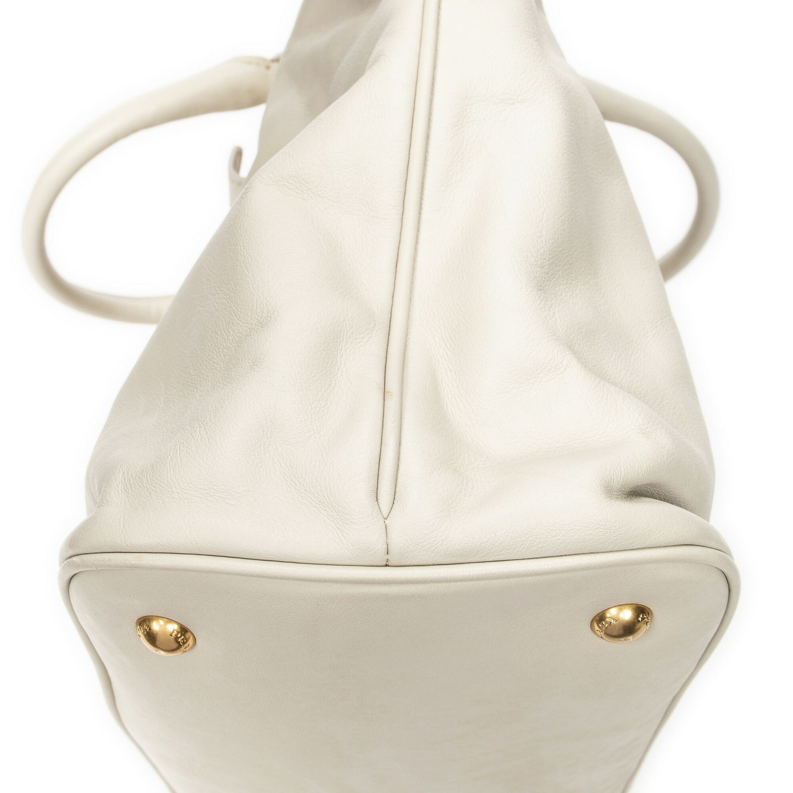 PRADA プラダラージコンバーチブルトートアイボリーカーフスキンレザーA