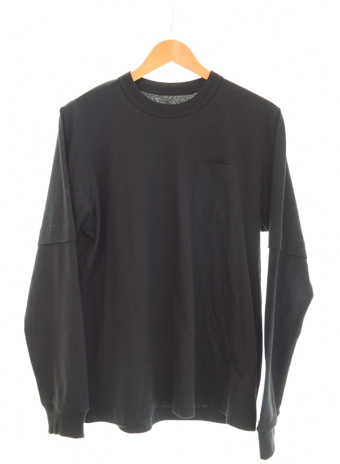 サカイ Sacai 23AW レイヤード バックロゴプリント クルーネック長袖T