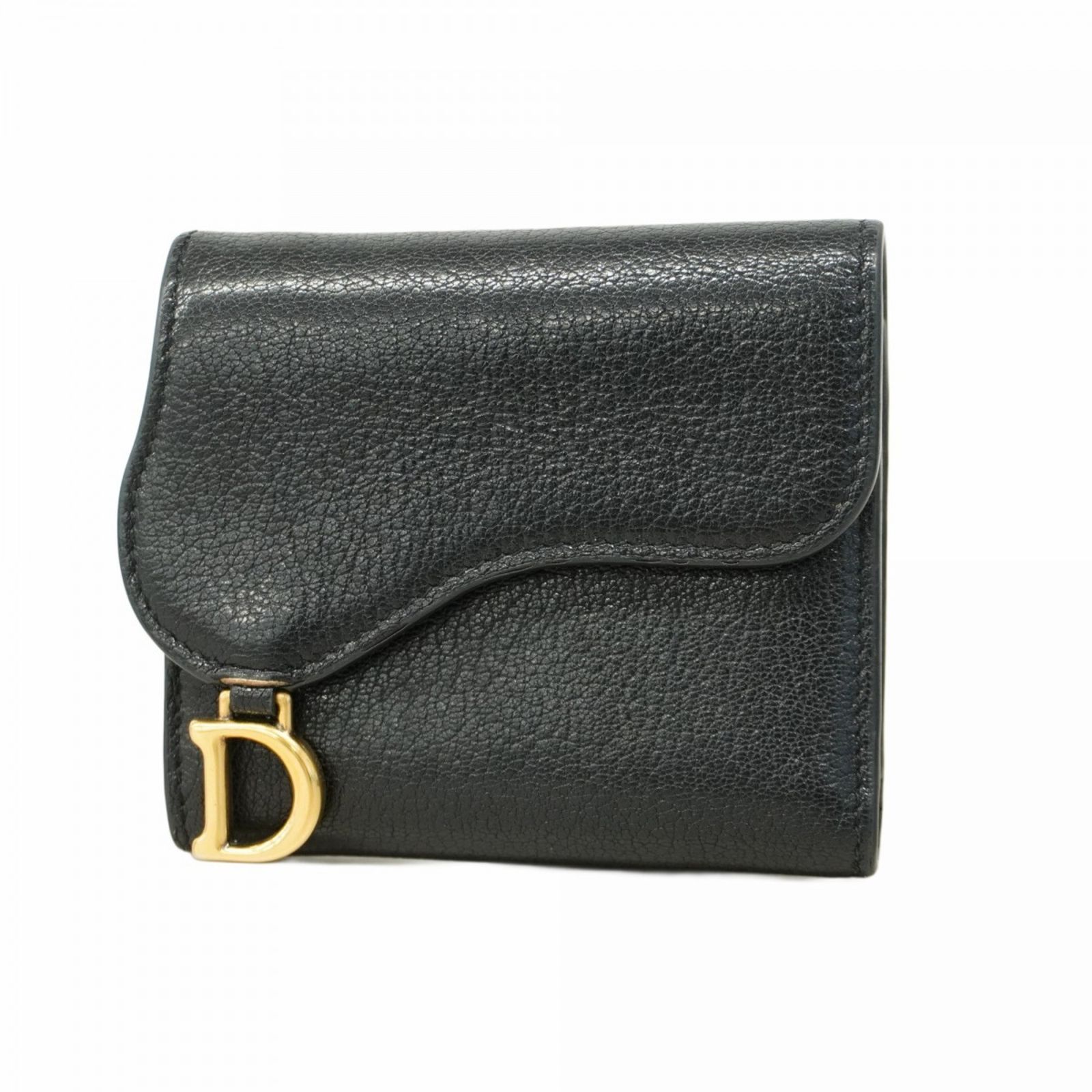 クリスチャン ディオール Christian Dior クリスチャンディオール 三つ折り財布 レザー ブラック レディース