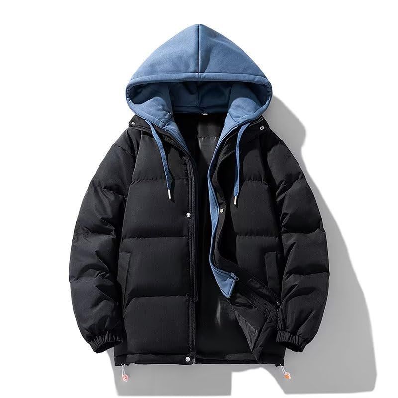 ブラック おしゃれ 軽量 フード付き 防寒 冬服 M-3XL - 暖かいアウター 大きいサイズ メンズ 中綿ダウンジャケット [Ｋａｙｉｙａｓｕ]