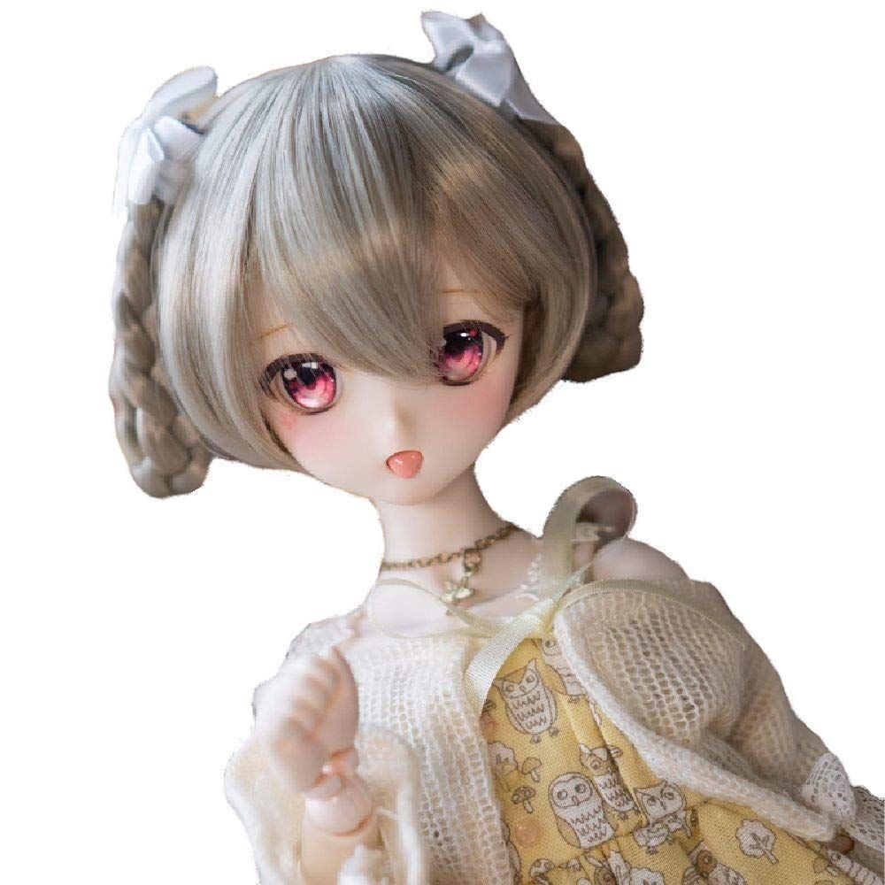 【人気商品】1/4 1/3 1/6 シャイニーベージュ サイズ 三つ編みアレンジヘア BJD カツラ DD ウィッグ SD 耐熱 MDD ドール用 MSD S297 (1/4 EARTH 78インチサイズ) YR