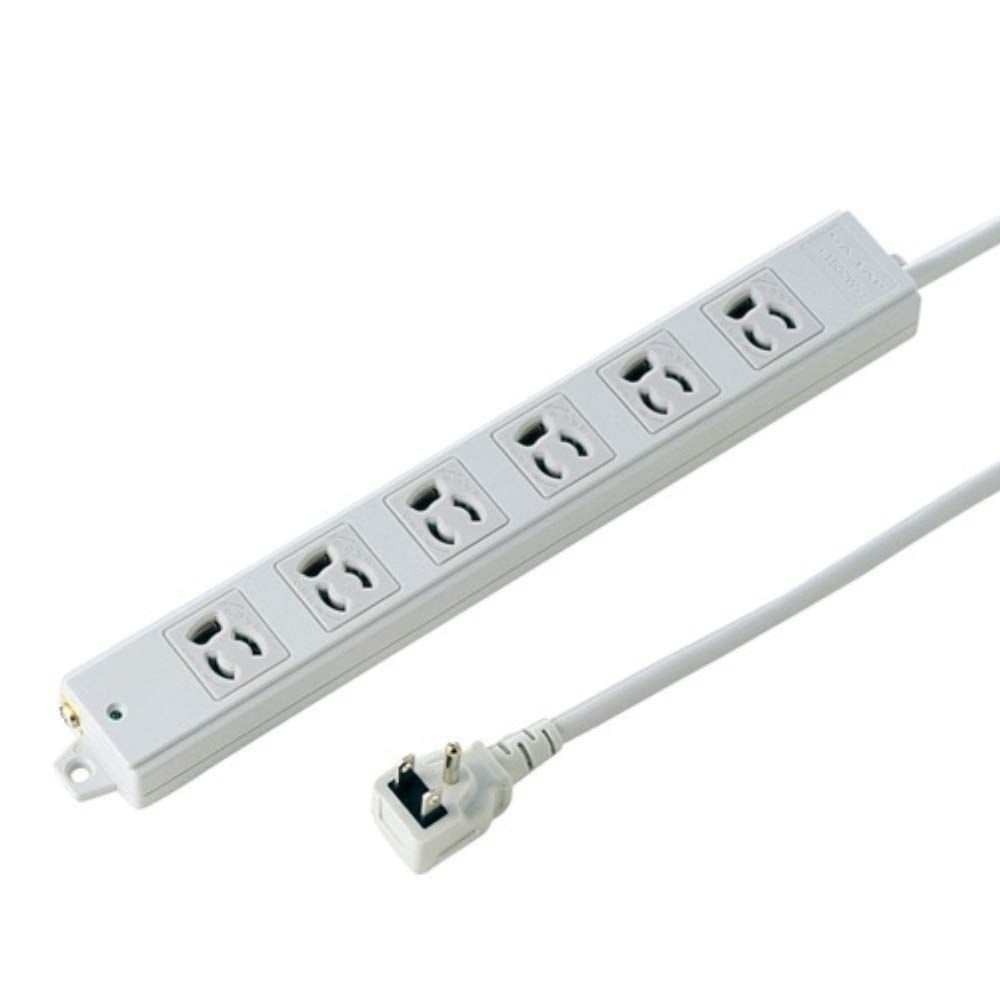 新品 サンワサプライ 工事物件タップ 3P抜け止め・L型プラグ・マグネット・6個口 3m TAP-K6L-3