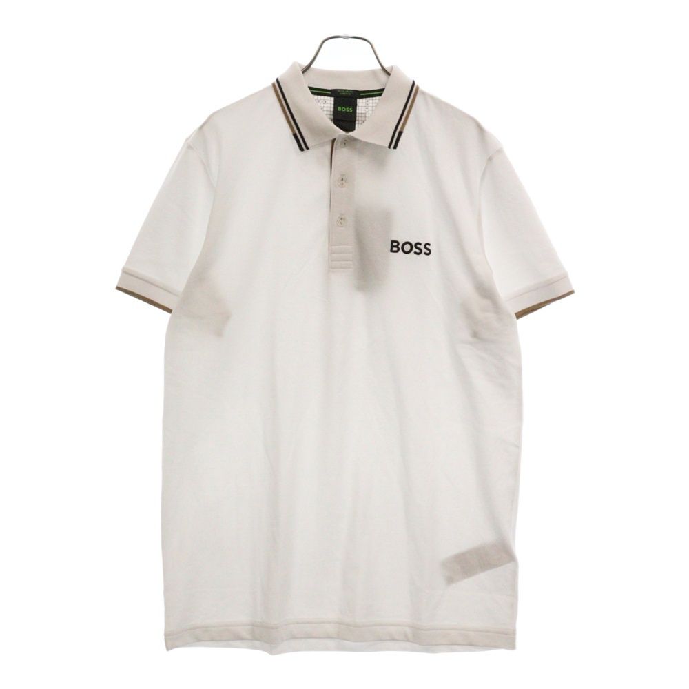 HUGO BOSS (ヒューゴボス) ロゴ刺繍半袖ポロシャツ 469102 ホワイト