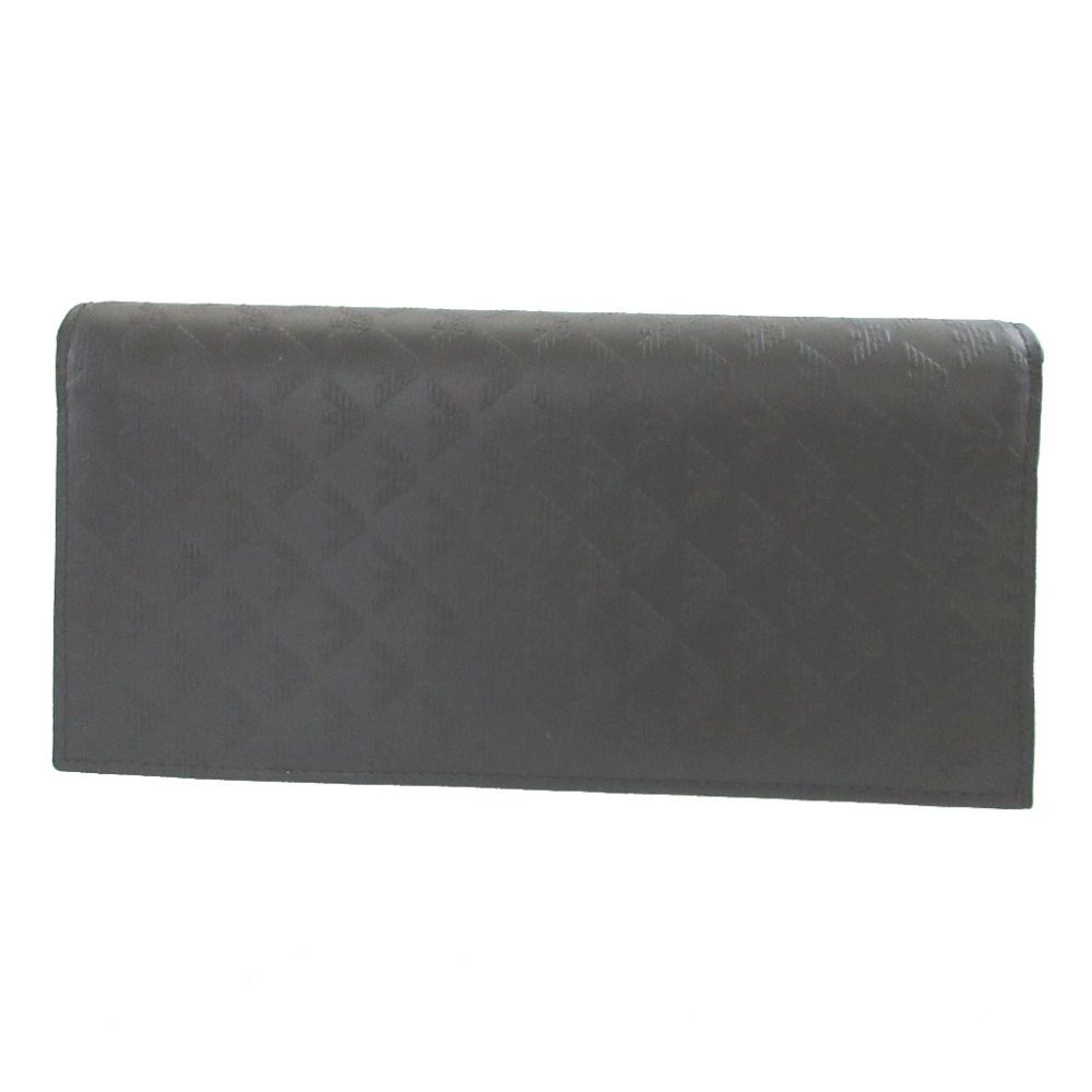 エンポリオ アルマーニ レザー ブラック 黒 2つ折り長財布 財布 0590 EMPORIO ARMANI