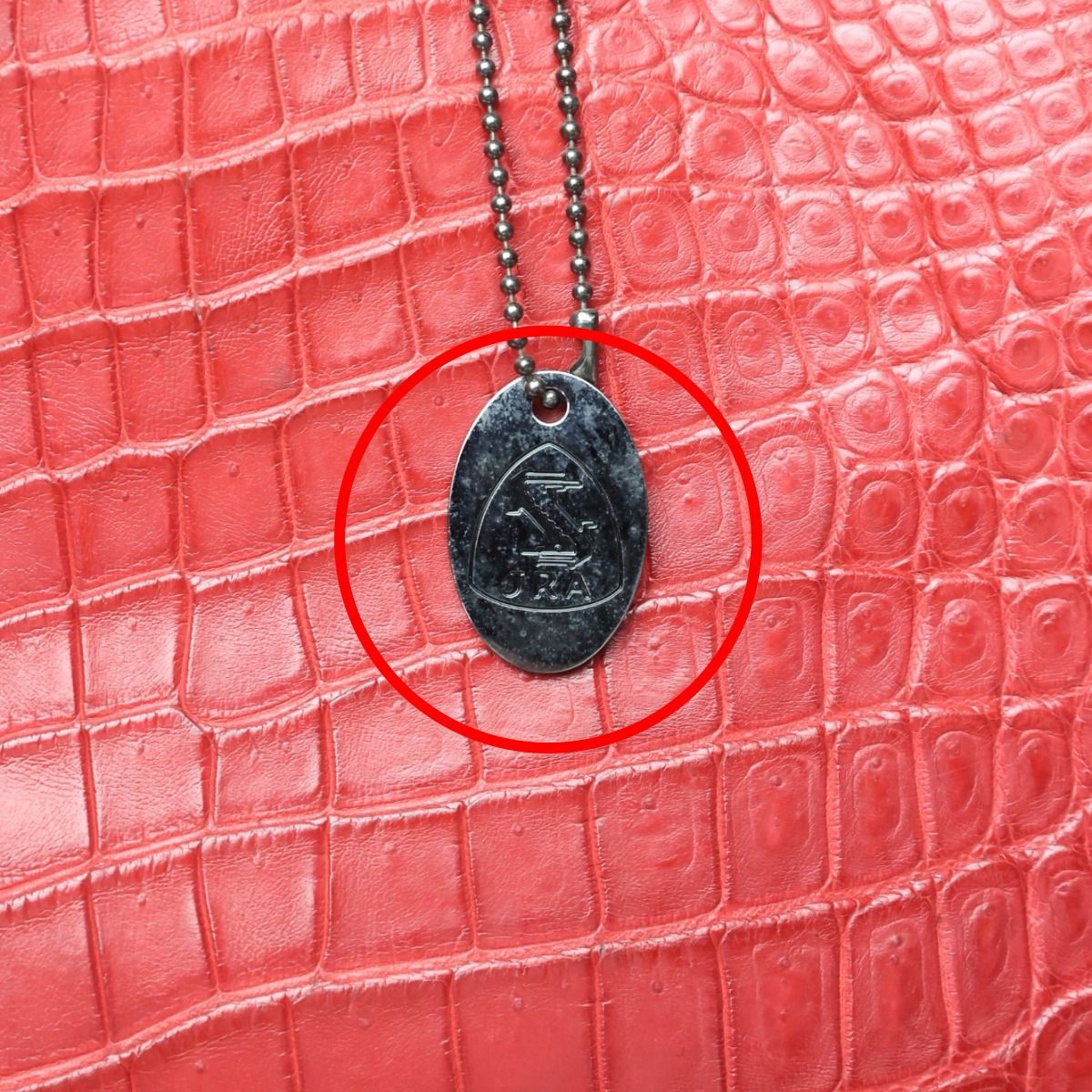 極美品JRA リアルクロコダイルレザー ハンドバッグ レッド クロコダイル ハンドバッグ レッド CROCODILE 2WAY JRA 日本製