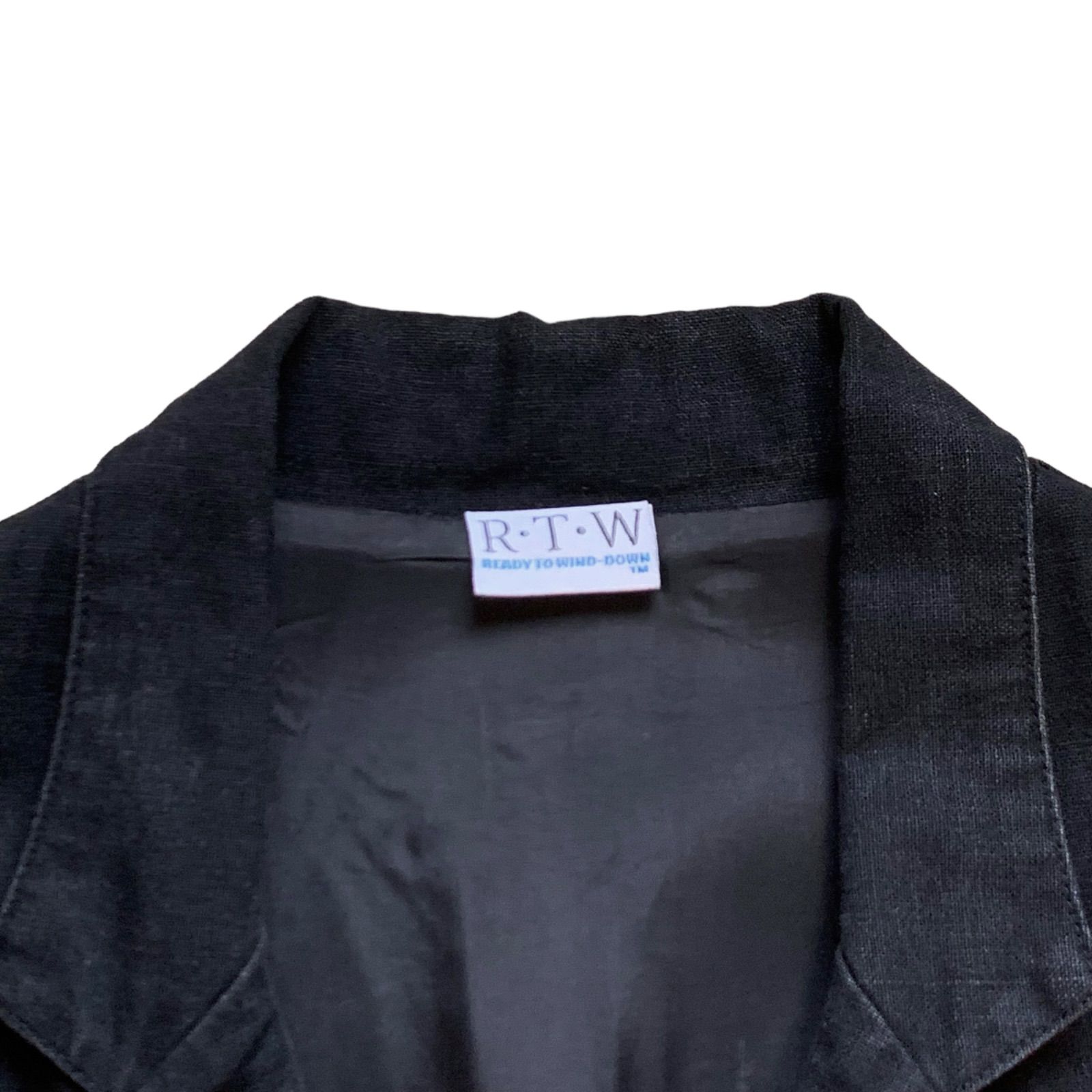 【極上品】90s リネン テーラード ジャケット BLACK 極上品】90s リネン テーラード ジャケット BLACK