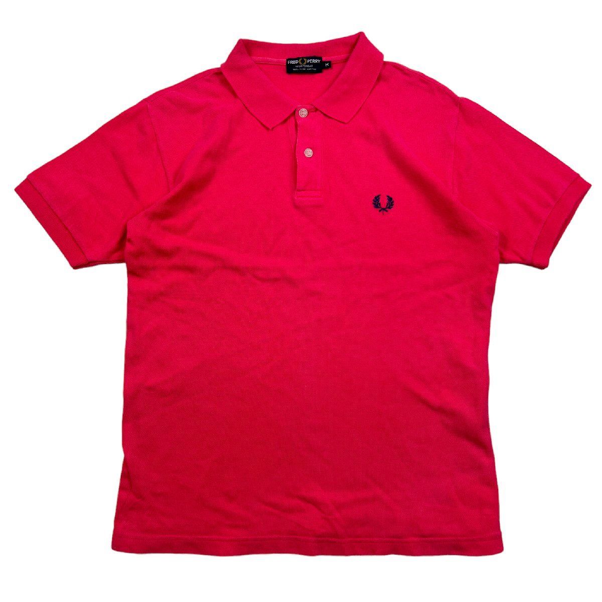 FRED PERRY フレッドペリー 半袖ポロシャツ 無地 ピンク サイズM メンズ ヴィンテージ 併