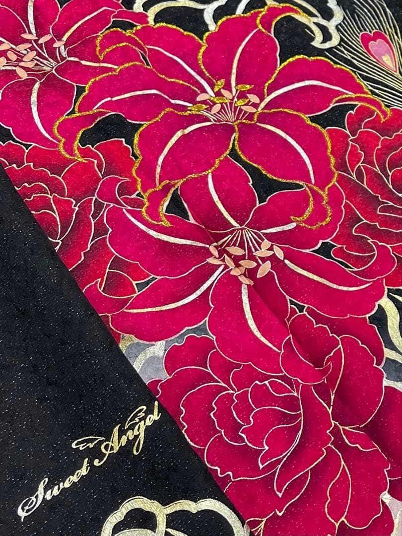 ブランド振袖 銀通し 刺繍 金彩 大輪 パールトーン加工済 S198