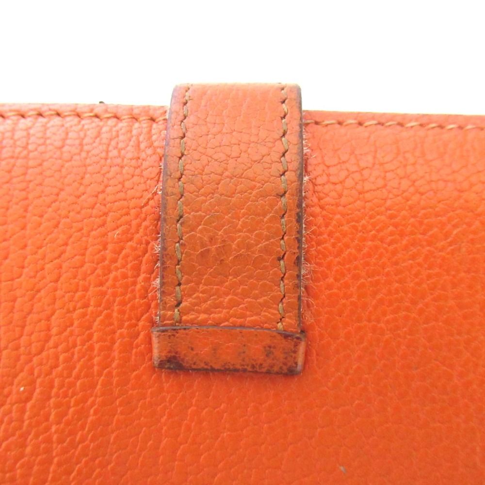 【Hermes】エルメス★long wallet★ベアン 長財布★オレンジ 良品 HERMES エルメス ベアン 二つ折り ロングウォレット 長財布