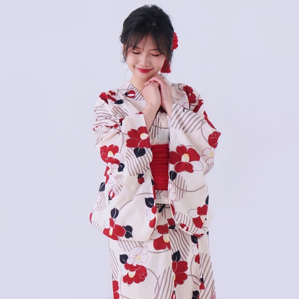 lovilyn セパレート浴衣 (赤色) セパレート浴衣セット 赤浴衣 セパレート浴衣の通販 着物・和装