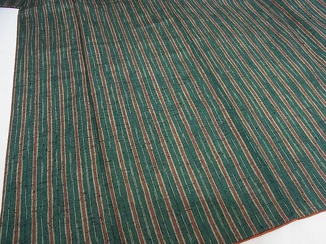 平和屋本店□希少 ざざんざ織 伊兵衛織 縞 正絹 逸品 未使用